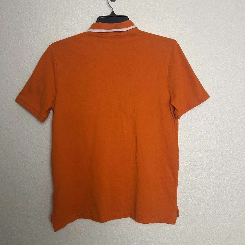Polo Ralph Lauren Polo Shirt Mens Medium Orange Bear Embroidered Classic Fit